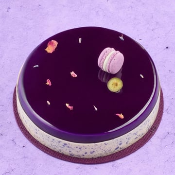 IRCA Since 1919 - cake covered with the purple glaze Colorglaze