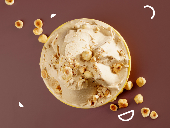 Hazelnut paste gelato
