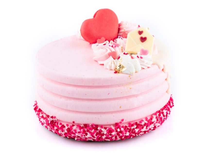 Graffiti Sprinkles cake with hearts sprinkles