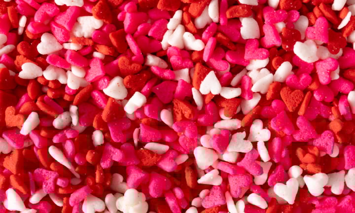 Graffiti Sprinkles mini hearts sprinkles card