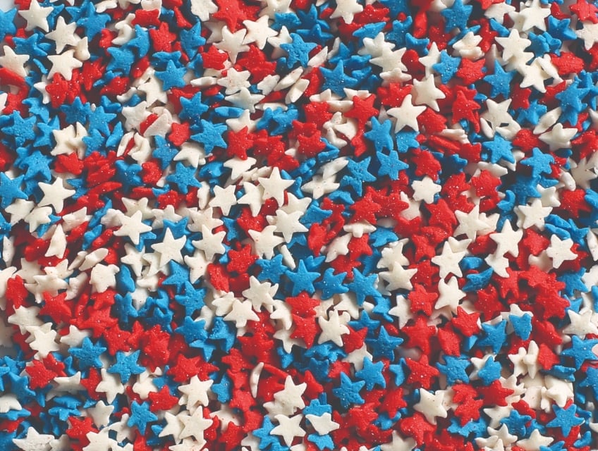 Graffiti Sprinkles white blu star shapes