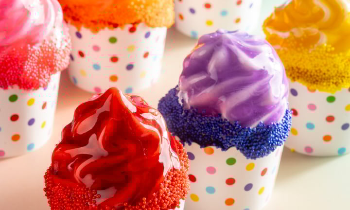 graffiti sprinkles cupcake glazed with sprinkles