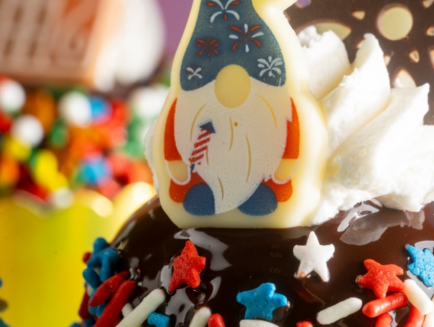 graffiti sprinkles gnome cupcake with sprinkles