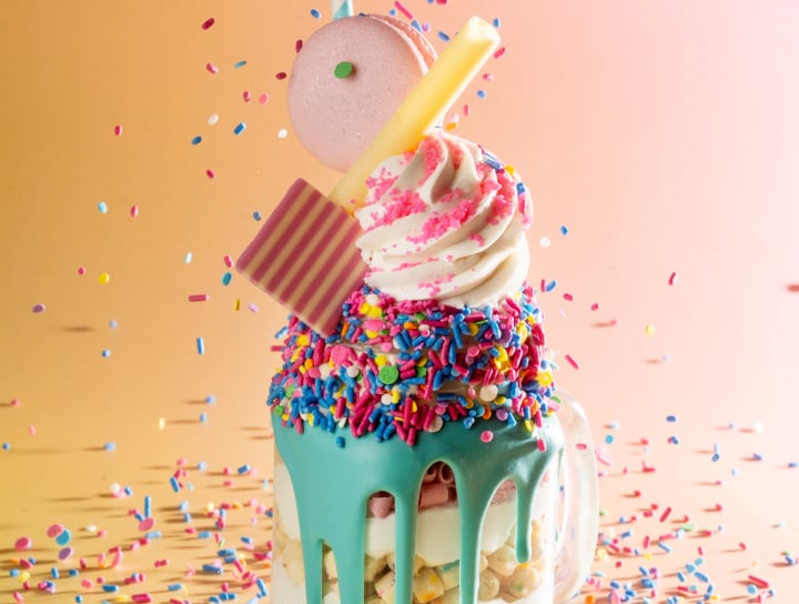 graffiti sprinkles jar dessert with sprinkles